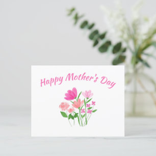 Bonne fête des mères - Carte postale florale plein