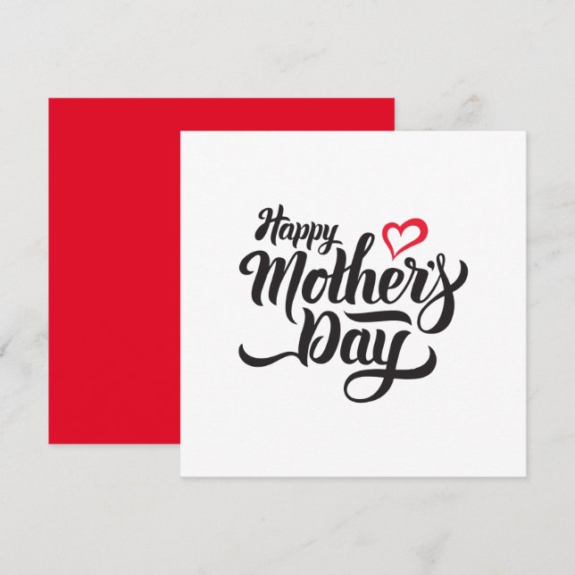 Bonne Fête des mères Cartes de Fête du Coeur (Devant / Derrière)