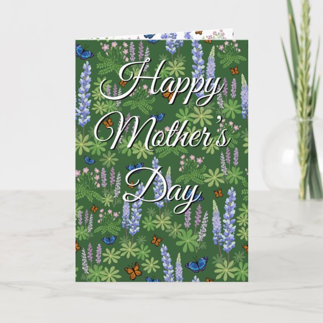 Bonne fête des mères fleurs sauvages de carte de v (Devant)