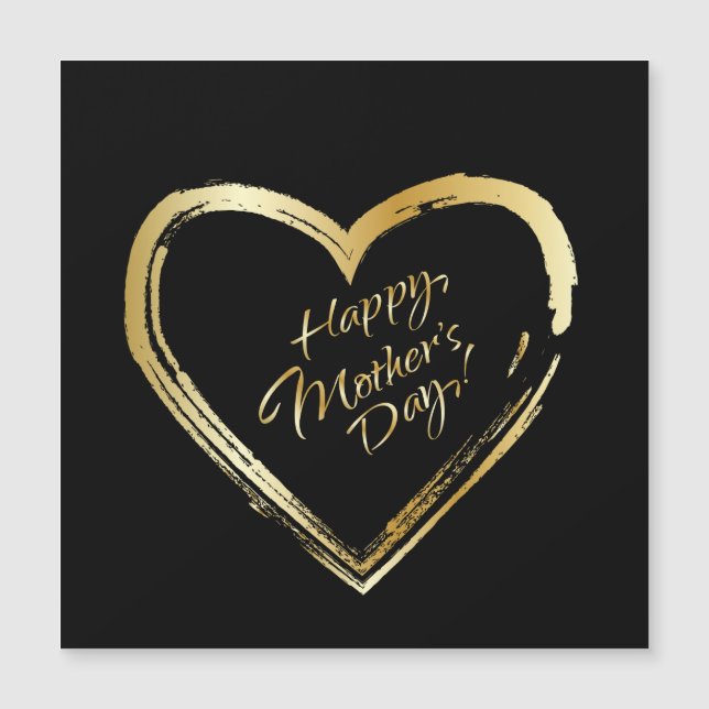 Bonne fête des mères Gold Heart une carte magnétiq (Devant)