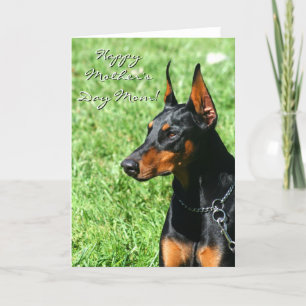 Bonne fête des mères maman Doberman carte de voeux