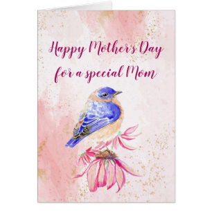 Bonne fête des mères maman Mère Bluebird Art