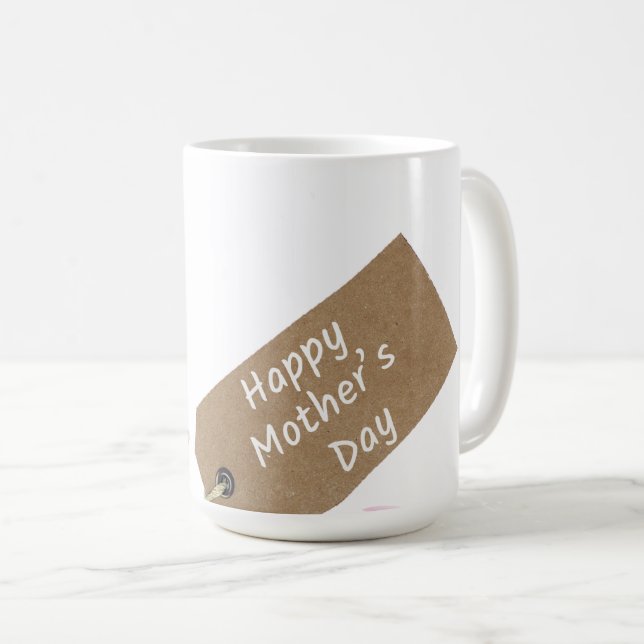Bonne fête des mères Mug de café floral (Devant droit)