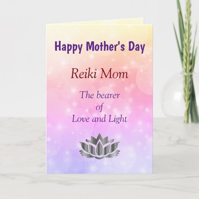 Bonne fête des mères Reiki carte design maman (Devant)
