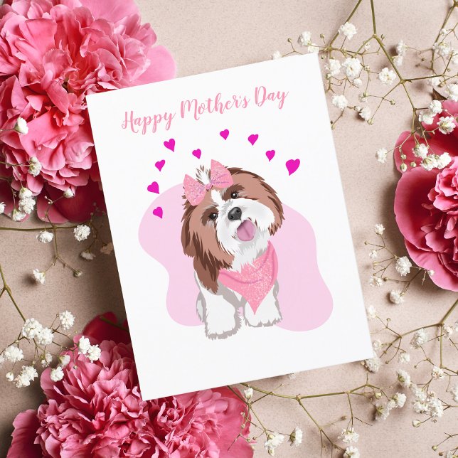 Bonne fête des mères Shih-Tzu avec carte de coeur (Créateur téléchargé)