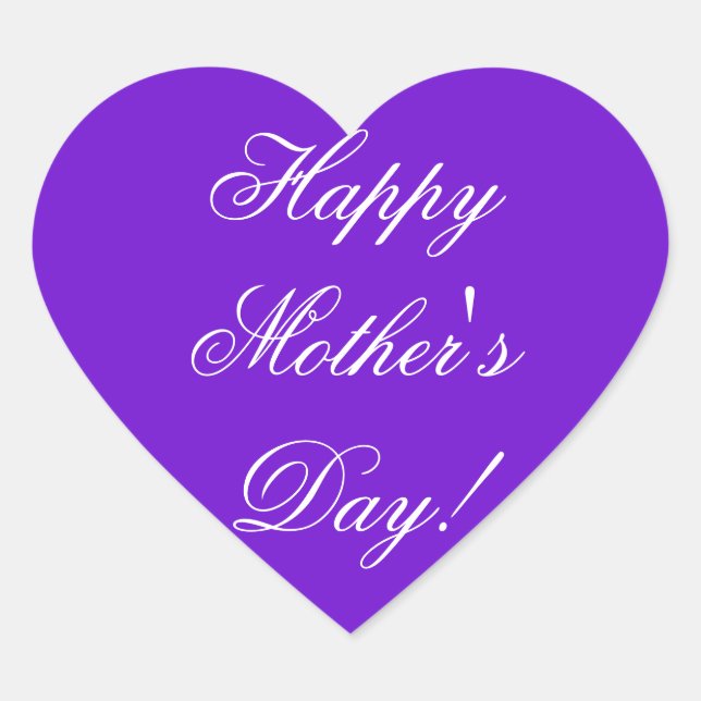 Bonne fête des mères ! Sticker Purple Coeur blanc (Devant)