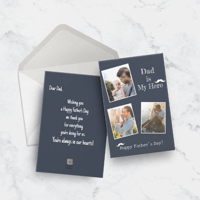 Bonne Fête des pères 3 photo Carte de vacances (Créateur téléchargé)