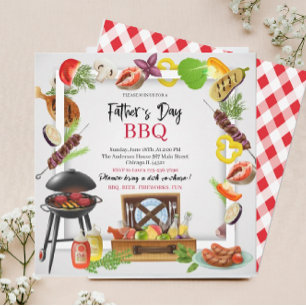 Bonne fête des pères barbecue aquarelle Invitation