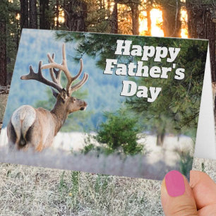 Bonne Fête des pères Bull Elk Modèle photo Card