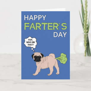 Bonne Fête des pères Carlin Dog Farter Carte de pl