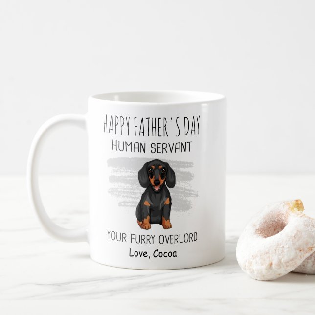 Bonne Fête des pères Dachshund papa Coffee Mug (Avec donut)