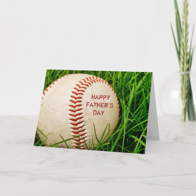 Bonne Fête des pères de base-ball carte de voeux (Devant)