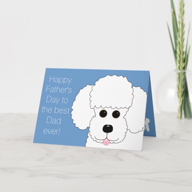 Bonne Fête des pères de la carte de caniche à four (Devant)