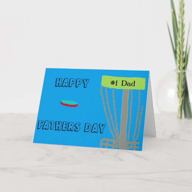 Bonne Fête des pères disque golfin papa carte de v (Devant)