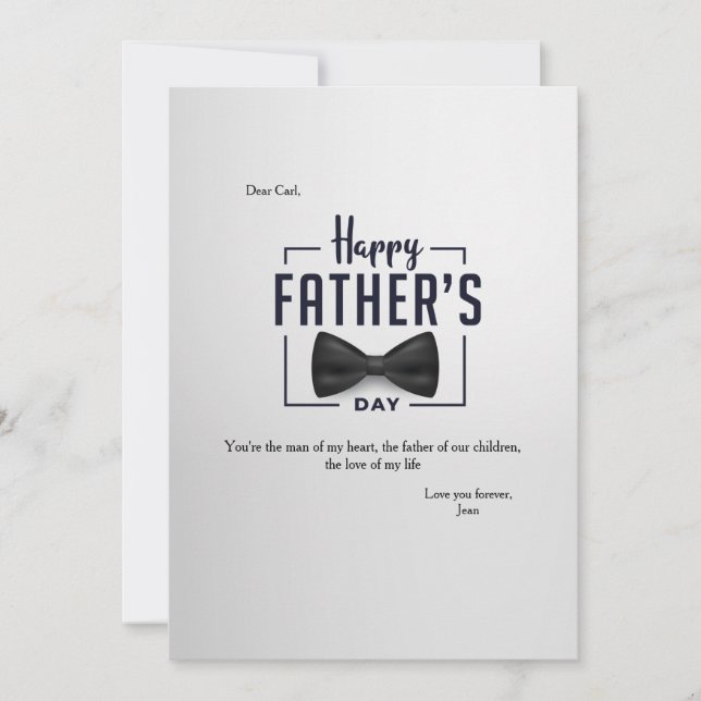 Bonne Fête des pères Formelle Carte de vacances (Devant)