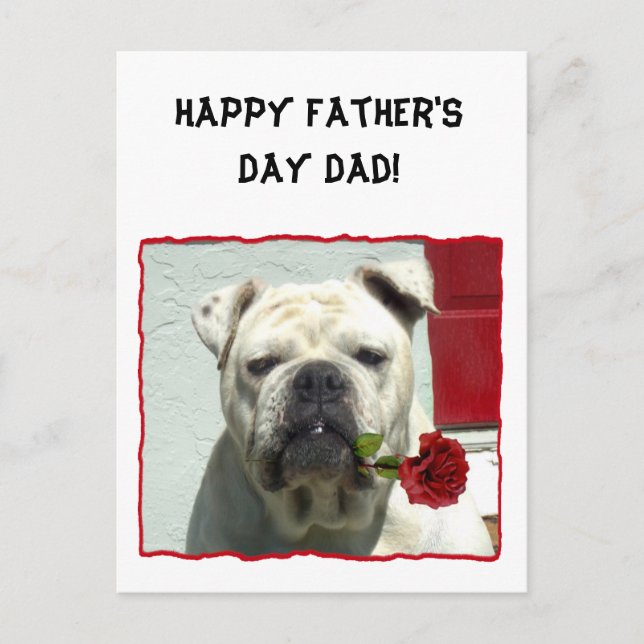 Bonne Fête des pères papa bulldog carte de voeux (Devant)