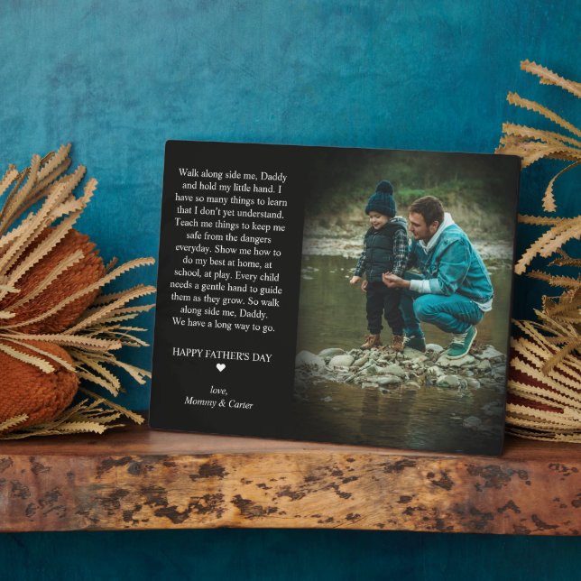 Bonne Fête des pères | Plaque photo de mignon poèm (Côté)