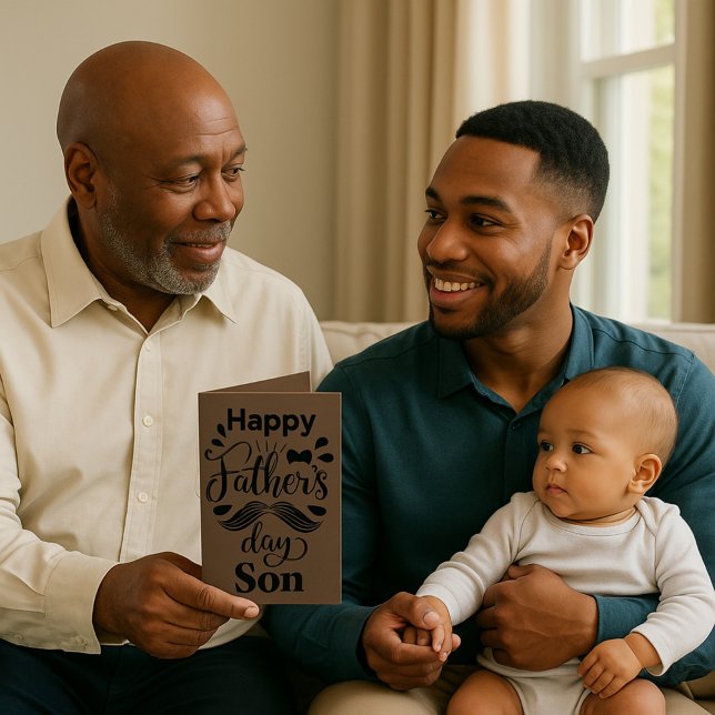 Bonne Fête des pères Son Brown et carte noire (Créateur téléchargé)