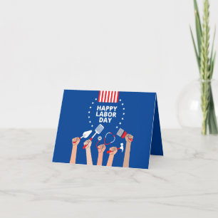 Bonne fête du travail Carte de voeux pliée