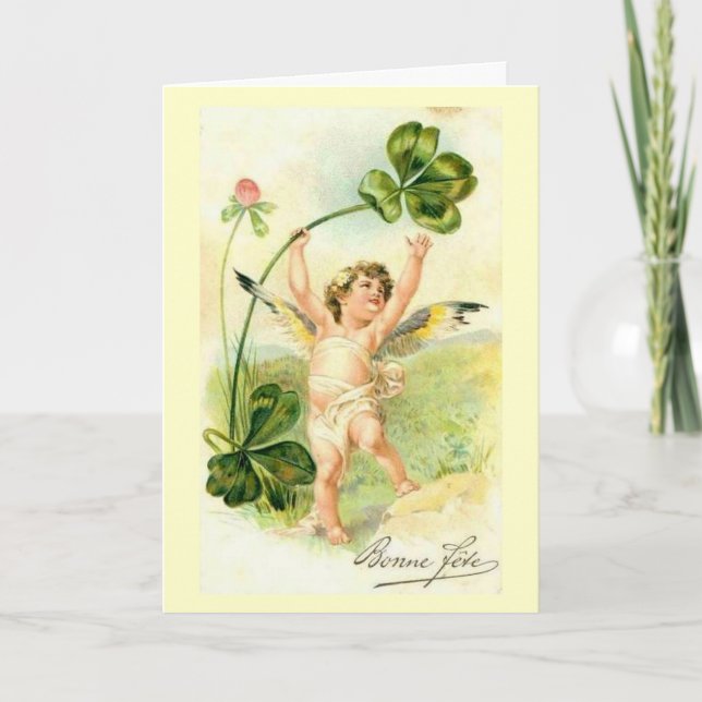 Bonne Fete / Happy Holiday - Vintage Karte (Vorderseite)