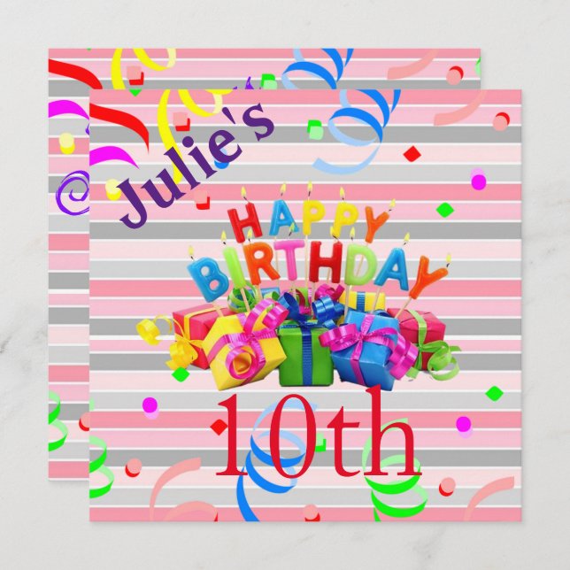 Bonne fiche d'invitation de carte d'anniversaire (Devant / Derrière)