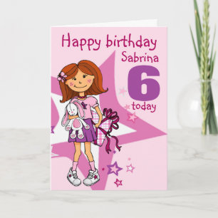 Bonne fille d'anniversaire nommée carte d'âge