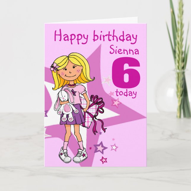 Bonne fille d'anniversaire personnalisez la carte  (Devant)