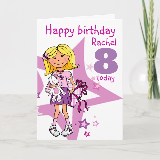 Bonne fille d'anniversaire personnalisez la carte  (Devant)