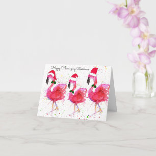 Bonne Flamazing Flamant rose de Noël Carte de voeu