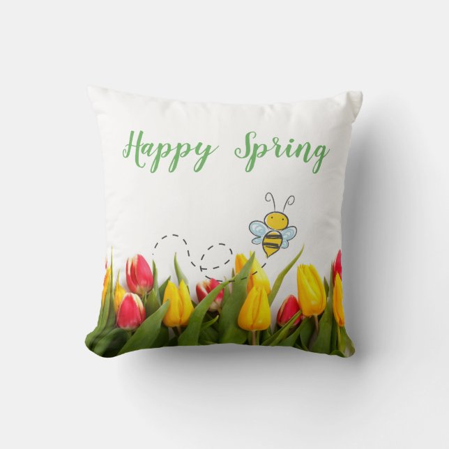 Bonne Fleur de printemps Tulip Coussin de vacances (Recto)