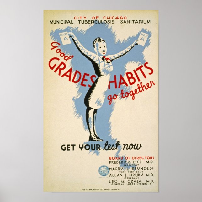 Bonne Grades Habit Poster vintage (Devant)