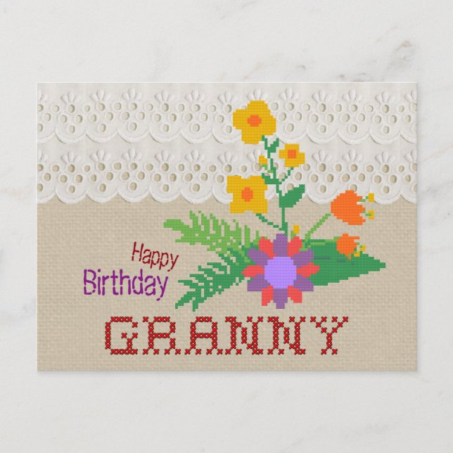 Bonne Granny CC0683 Anniversaire Carte postale art (Devant)