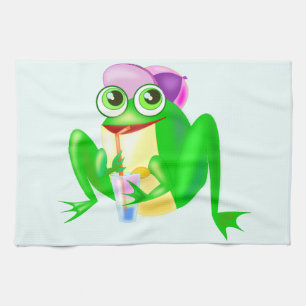 Bonne grenouille serviette de cuisine ensoleillée