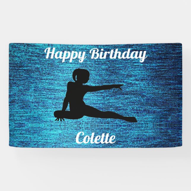 Bonne Gymnastique d'anniversaire Bannière personna (Horizontal)