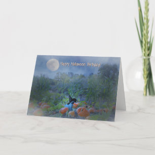 Bonne Halloween Anniversaire Carte chat mignonne