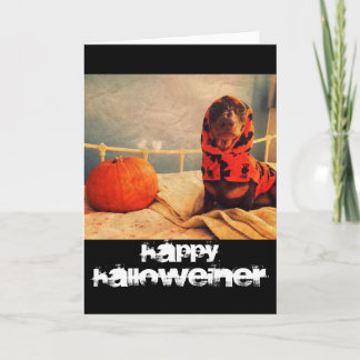 Bonne Halloween Weiner Sausage Chien Carte de voeu