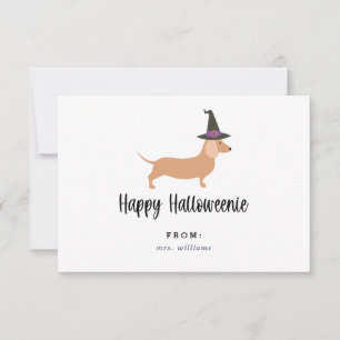 Bonne Halloweenie Halloween Cartes de classe
