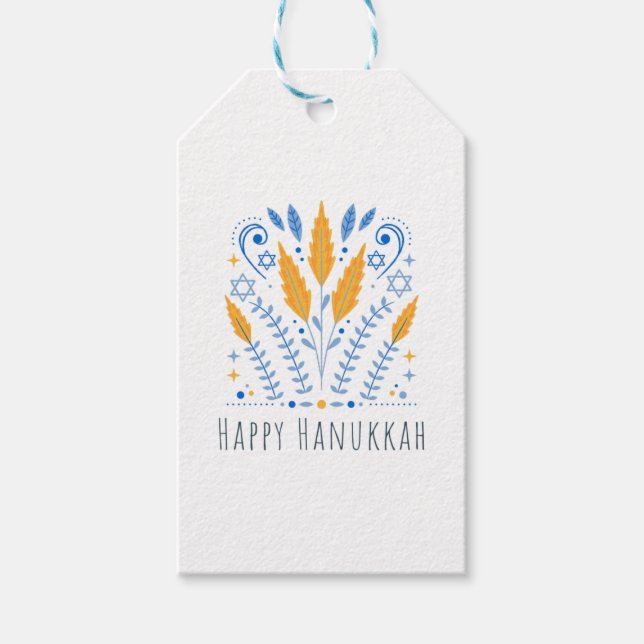 Bonne Hanoukka | Arabesque | Étiquettes cadeaux de (Devant)