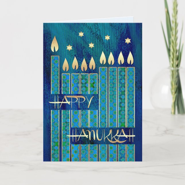 Bonne Hanoukka. Cartes de voeux personnalisables (Devant)