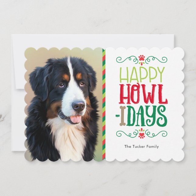 Bonne Howl-Days Empreinte de patte Carte photo de  (Devant)