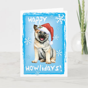 Bonne Howlidays Norwegian Elkhound Carte de vacanc