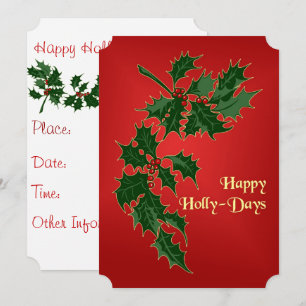 Bonne Invitation à la fête Holly Days
