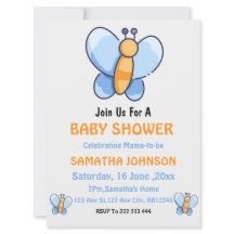 Bonne invitation au Baby shower papillon