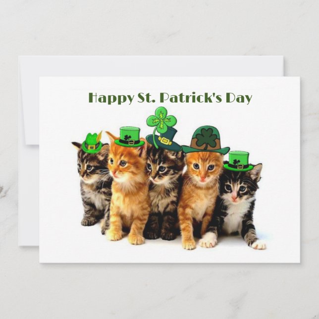 Bonne invitation aux chats de la Saint Patrick (Devant)