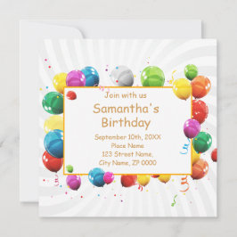 Bonne Invitation des ballons d'anniversaire