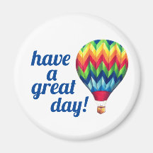 "Bonne journée !" Aimant à ballon à air chaud