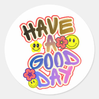 Bonne journée Autocollant smiley mignon – Pos colo