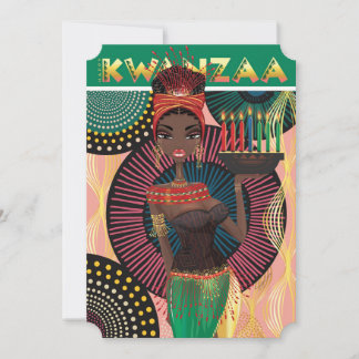 Bonne Kwanzaa belle Africaine Fille Carte de vacan