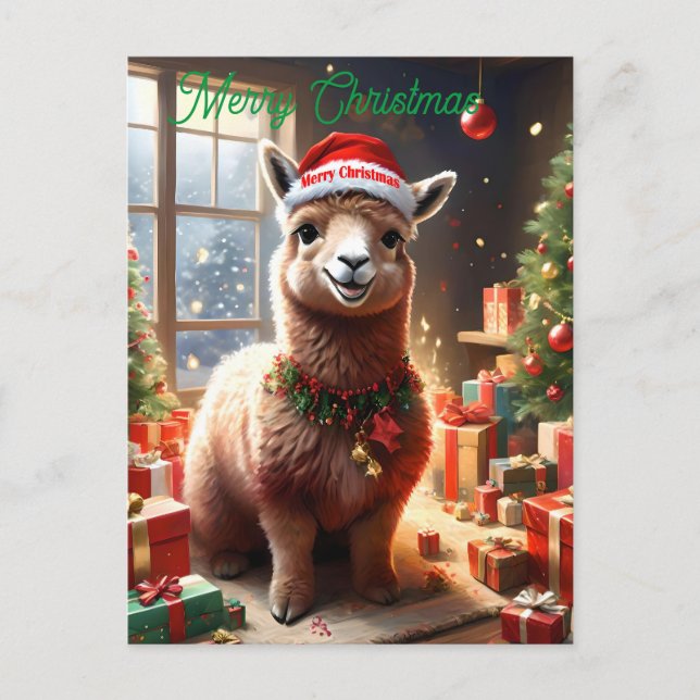 Bonne Llama Noël, carte postale de Noël (Devant)