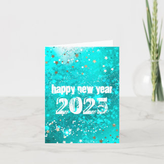 Bonne Nouvel An 2025 invitation turquoise